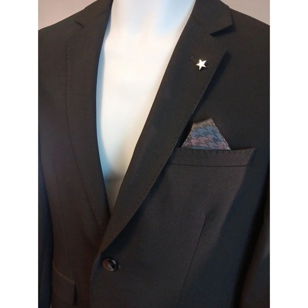 NHP Men's 38S Black Suit Jacket Double-Vented Two-Button (Saks Fifth Ave)